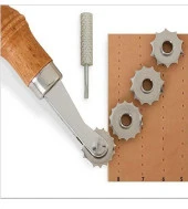 Paslanmaz Çelik Dikiş İzi Rulet Seti, Amerikan Aralama Tekerleği Deri El Aleti - 2