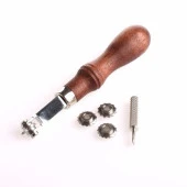 Paslanmaz Çelik Dikiş İzi Rulet Seti, Amerikan Aralama Tekerleği Deri El Aleti - 3