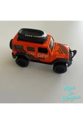 Çek Bırak Metal Turuncu Renk Araba 4x4 Offroad Jeep Kapılar Açılır Araba thumbnail 3