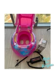 Pompa Hediyeli Gölgelikli Pembe Renk Bebek Deniz Simidi, Bebek Havuz Simidi, 0-3 Yaş 71cm*60cm - 5