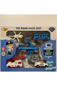 Polis Araç Seti Araba Helikopter Uçak ve Minibüs 5 Li Çek Bırak Araç Se- Mavi Su Dünyasıt - 1
