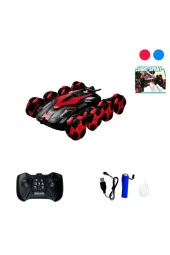 8 Tekerli, Uzaktan Kumandalı, Şarzlı, Buhar Atan,Işıklı, 2.4 Ghz Full Fonksiyonlu Kırmızı Renk Araba - 1