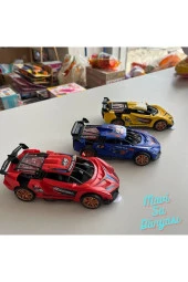 Çek Bırak Sesli Sarı Renk Araba - Mavi Su Dünyası thumbnail 2