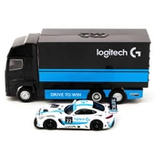 Tarmac Works 1:64 X Logitech Mercedes AMG GT3 Logitech G Race with Plastic Truck Packaging thumbnail 1