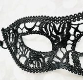 Siyah Renk Kedi Model Dantel İşleme Parti Maskesi 12 No thumbnail 2