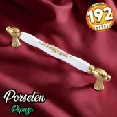 Pepuza Gerçek Porselen Altın Gold 192 mm Mobilya Mutfak Kulp Çekmece Dolap Kulplar Kulpu Kulbu thumbnail 1