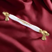 Pepuza Gerçek Porselen Altın Gold 192 mm Mobilya Mutfak Kulp Çekmece Dolap Kulplar Kulpu Kulbu thumbnail 8