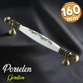 Gordion Gerçek Porselen Eskitme Antik Beyaz 160 mm Mobilya Mutfak Dolabı Dolap Kulpu Kulbu Kulpları - 1