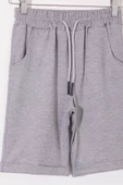 Gri Erkek Çocuk Beli Lastikli Basic Şort 18803 - 2