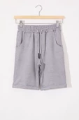 Gri Erkek Çocuk Beli Lastikli Basic Şort 18803 - 1