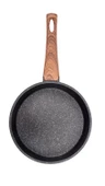 24 cm Febern Premium Bio Granit Alüminyum Döküm Nisch Tava (Siyah-Koyu Ahşap Kulp) - 1