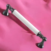 Amos Gerçek Porselen Beyaz Füme 128 mm Mobilya Mutfak Kulp Çekmece Dolap Kulplar Kulpu Kulbu thumbnail 7