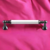 Amos Gerçek Porselen Beyaz Füme 128 mm Mobilya Mutfak Kulp Çekmece Dolap Kulplar Kulpu Kulbu thumbnail 5
