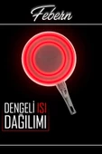24 cm Febern Premium Bio Granit Alüminyum Döküm Nisch Tava (Klasik Mavi-Açık Ahşap Kulp) - 5
