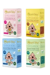Organik Bebek Ek Gıda Seti Glutensiz Mısır Unu- Pirinç Unu -Ruseymli İrmik -Ruşeymli Yulaf Ezmesi - 1