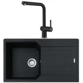 Franke Urban UBG 611-86 Nero Granit Eviye-Active Plus Doccia 2.0 Nero Batarya Seti thumbnail 1