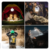 QASUL Solar Güneş Enerji Ve Usb Şarjlı 5 Kanatlı Bahçe Aydınlatma Led Askılı Pratik Lamba - 6