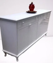 Konsol Klasik Model Tv Sehpa 90386 Ahşap MDF Parlak Beyaz Boya El Yapım - 1