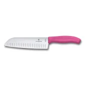 VİCTORİNOX SANTOKU BIÇAK 17 CM FIBROX PEMBE BLİSTER - 1