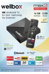 Max3 Android Tv Box Android 12 Sesli Komut 2gb Ram 16GB Hafıza - 1