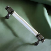 Limira Gerçek Porselen Sedef Eskitme Antik Gümüş 128 mm Mobilya Mutfak Dolap Kulpu Kulbu Kulpları thumbnail 7