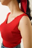 Hipatu Merdiven Yaka Krop - Kırmızı - 4