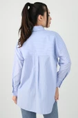 Kadın İnce Çizgi Detaylı Gömlek 1674-25 - 8