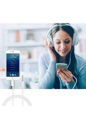 Iphone 7 8 X Max 11 12 Pro Uyumlu Lightning To Aux Kablo 1mt Araç Müzik Kulaklık Ses Aux Dönüştürücü thumbnail 3
