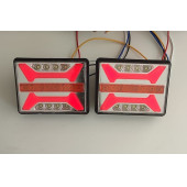 Neon Ledli Kare Stop Lambası 12-24 Volt 4 Fonksiyonlu 2 Adet - 1