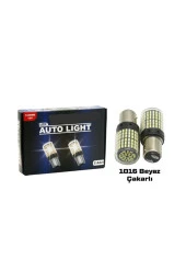 2 Adet 144 Led Çakarlı Stop ampulü 1016 Çift Duy Beyaz - 1