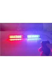 Çakar Lamba Kırmızı-Mavi Mercekli Kumandalı 12 Modlu 12-80 Volt - 1