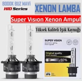 2 Adet D2S HID Xenon Far Ampulü 12V/35W 8000K Buz Mavi - 1