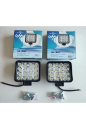 2 Adet Kare Çalışma Lambası Kalın Kasa (28mm) 8-110 Volt 6500k thumbnail 1