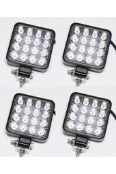 4 Adet Kare Çalışma Lambası Kalın Kasa (28mm) 8-110 Volt 6500K thumbnail 1