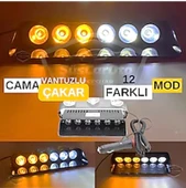 Araç Içi Vantuzlu Çakar Lamba Turuncu - Beyaz Renk 6 Led 12 Volt thumbnail 2