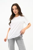 Kadın Taş Baskı Detaylı T-shirt 1749-24 - 7