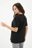 Kadın Taş Baskı Detaylı T-shirt 1749-24 - 5