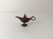 Alaaddin Sihirli Lamba Genie Lamp İbrik Biblo Dekorasyon Mini Boy Bakır Renk - 1