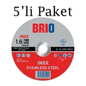 Brio Kesme Taşı 180X16 Inox 5'li Paket - 1