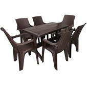 Mandella Zeugma 70x120 Golf Koltuk 6 Kişilik Masa Takımı KAHVERENGİ - 1