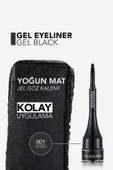Özel Fırça Başlıklı Yoğun Pigmentli Mat Jel Eyeliner-gel Eyeliner-001 Gel Black-8690604591879 - 5