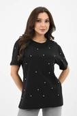 Kadın Taş İşleme Detaylı T-shirt 1750-24 - 3