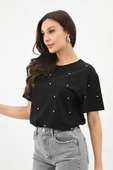Kadın Taş İşleme Detaylı T-shirt 1750-24 - 6