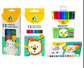 Adel Boyama Seti 12 Renk Pastel+Sulu+Kuru Boya+Keçeli Kalem - 1