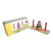 Hobi Hanoi Kulesi Ahşap Matematiksel Zeka Oyunu HED 531 - 1