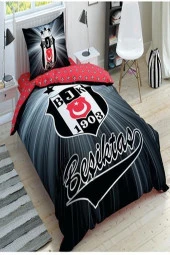 Taç Lisanslı Tek Kişilik Nevresim Takımı Beşiktaş Light Glow Gece Parlayan - 1