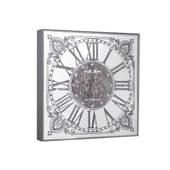 Duvar Saati Kare Gümüş Çarklı 3 thumbnail 1