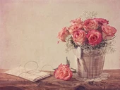 Mektuplar ve Çiçekler - Kanvas Tablo thumbnail 1