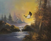 Göçmen Ördekler- Kanvas Tablo thumbnail 1