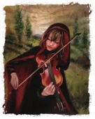 Kemanist Kırmızı Başlıklı Kız - Kanvas Tablo thumbnail 1